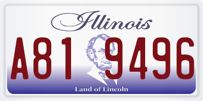 IL license plate A819496