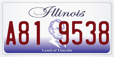IL license plate A819538