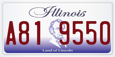 IL license plate A819550