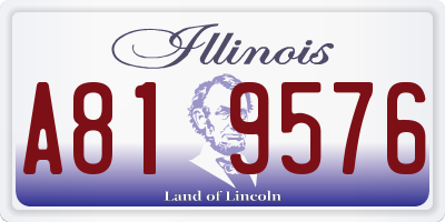IL license plate A819576