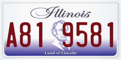 IL license plate A819581