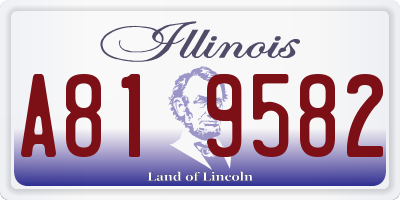 IL license plate A819582