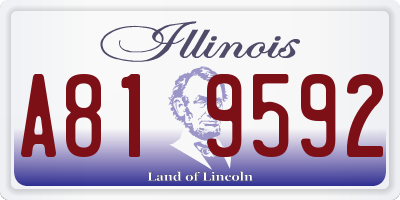IL license plate A819592