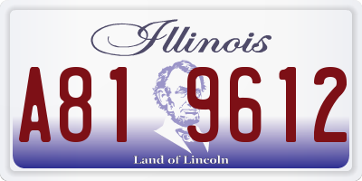 IL license plate A819612