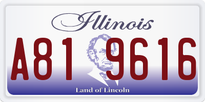 IL license plate A819616