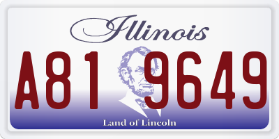 IL license plate A819649