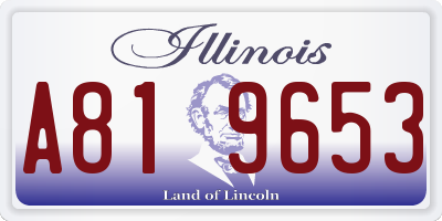 IL license plate A819653