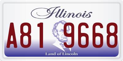 IL license plate A819668