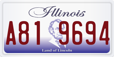 IL license plate A819694