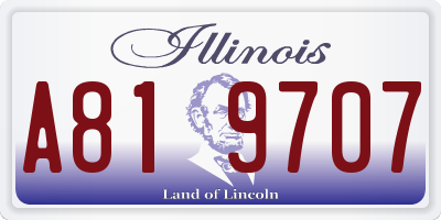 IL license plate A819707