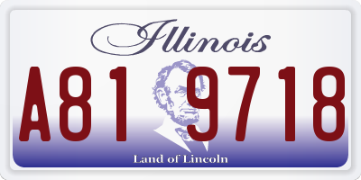 IL license plate A819718