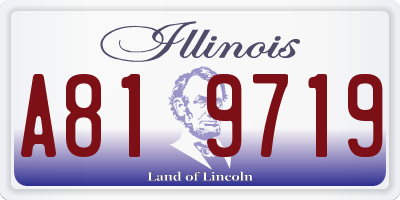 IL license plate A819719