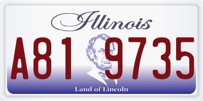 IL license plate A819735