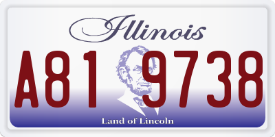 IL license plate A819738