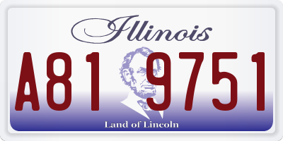 IL license plate A819751