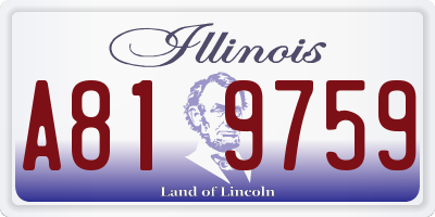 IL license plate A819759