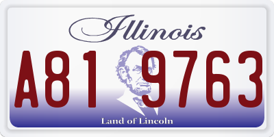 IL license plate A819763