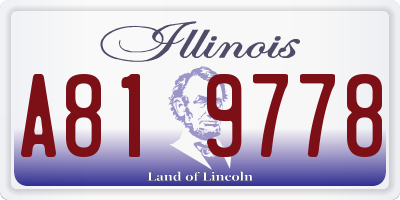 IL license plate A819778