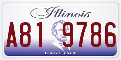 IL license plate A819786