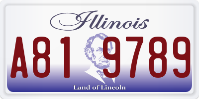 IL license plate A819789