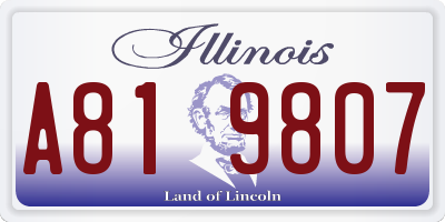 IL license plate A819807