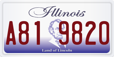 IL license plate A819820