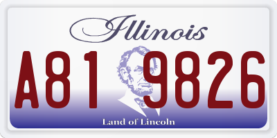 IL license plate A819826