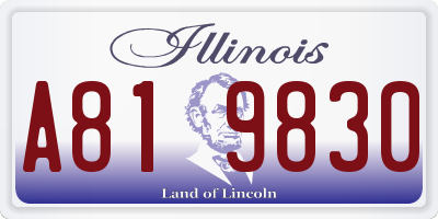 IL license plate A819830