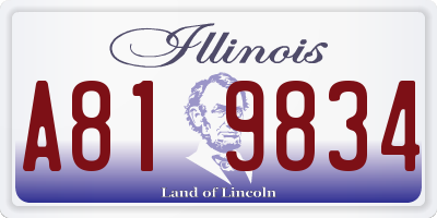 IL license plate A819834