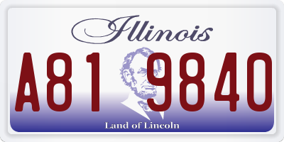 IL license plate A819840