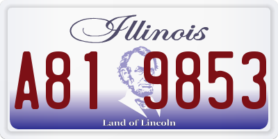 IL license plate A819853