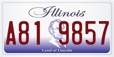 IL license plate A819857