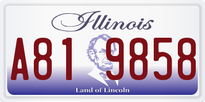 IL license plate A819858