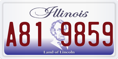 IL license plate A819859