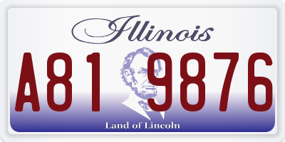 IL license plate A819876