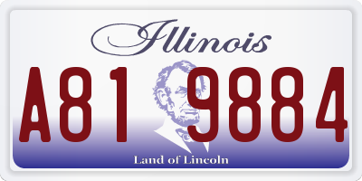IL license plate A819884