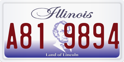 IL license plate A819894