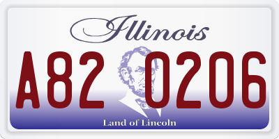 IL license plate A820206