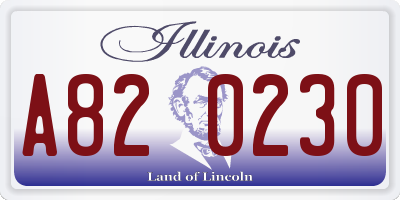 IL license plate A820230