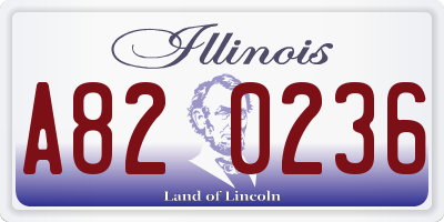 IL license plate A820236