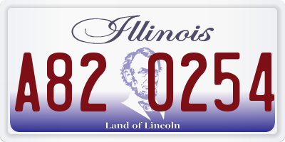 IL license plate A820254