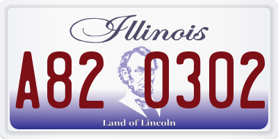 IL license plate A820302