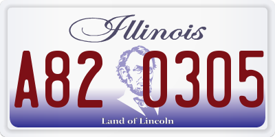 IL license plate A820305