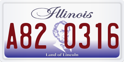 IL license plate A820316
