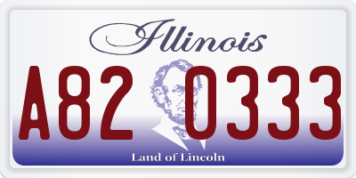 IL license plate A820333