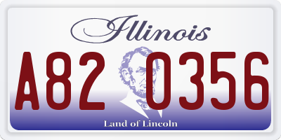 IL license plate A820356