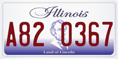 IL license plate A820367