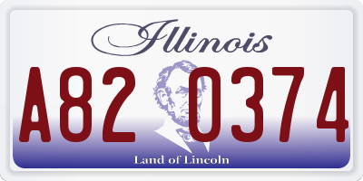 IL license plate A820374