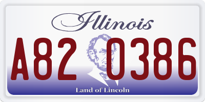 IL license plate A820386