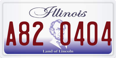 IL license plate A820404